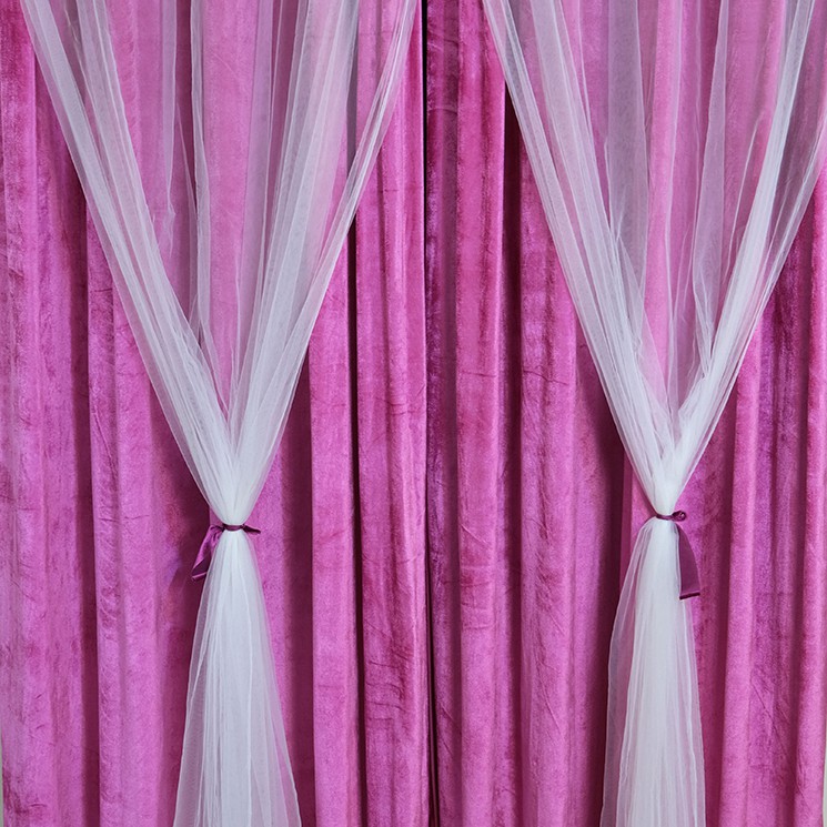 Premium Korean Velvet Curtain (Pink)
