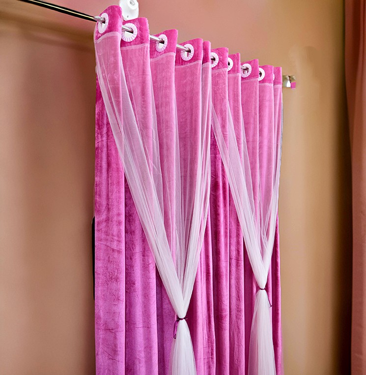 Korean Velvet Curtain_pink